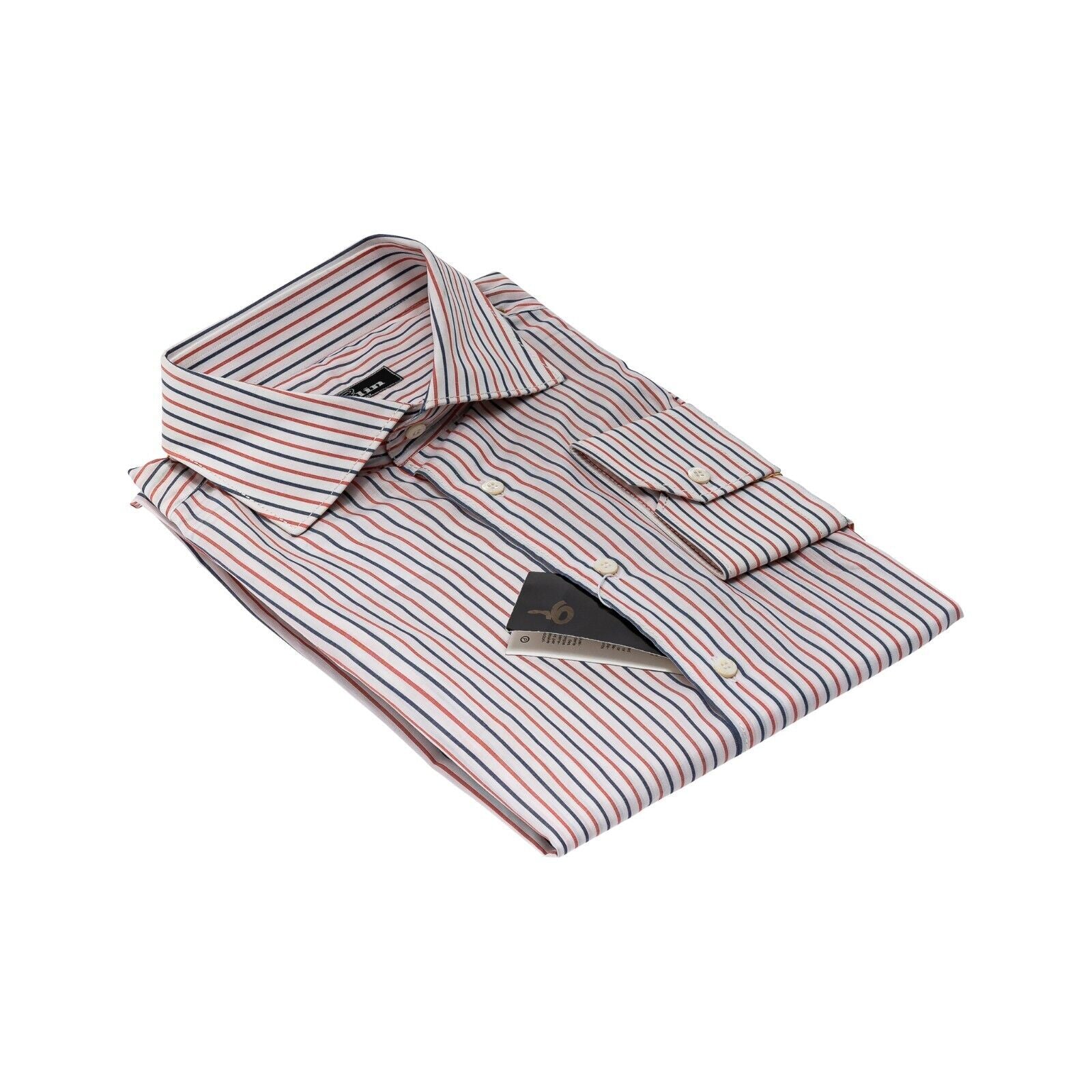 690$ LUXURY GERLIN Shirt Striped White Fine Cotton 16 - 41 5P BIJAN