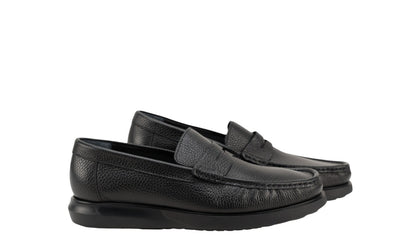 1250$ TESTONI Penny Loafer Shoes Karibu Calf Black 8 UK / 9 US / 42 IT