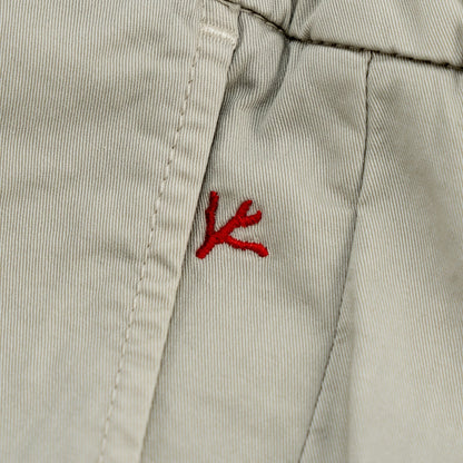 850$ ISAIA NAPOLI Ivory Garment Dyed Comfort Cotton Short Drawstring Pants