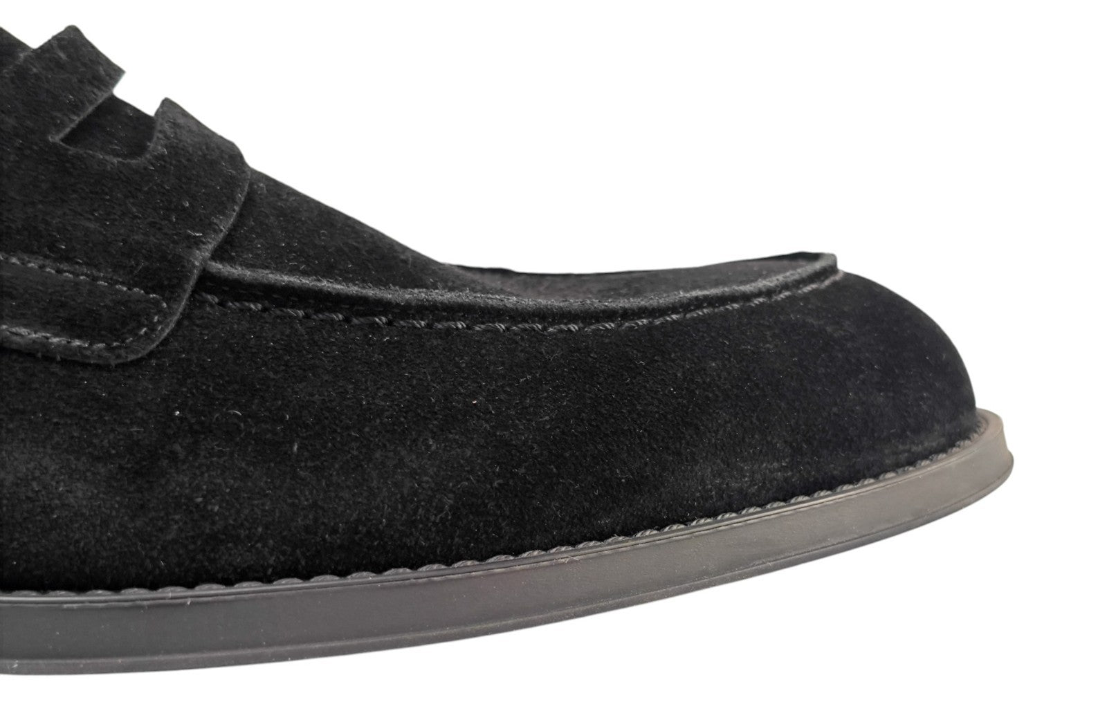 1250$ TESTONI Casual Loafer Shoes Suede Calf Black  8 UK / 9 US / 42 IT