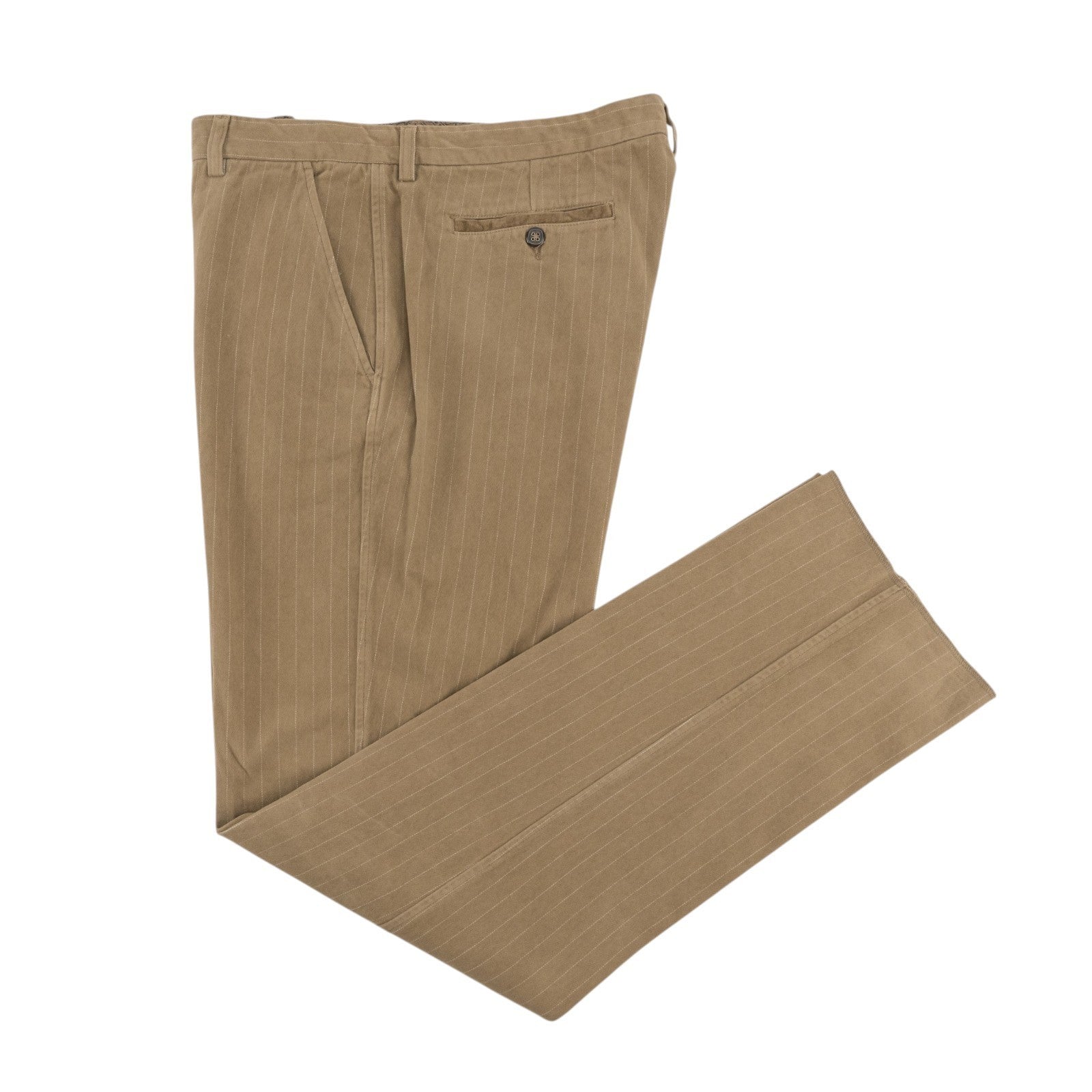 780$ ETRO MILANO Beige Flannel Cotton Pant Straight Leg Made in Italy