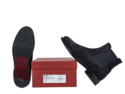 1350$ TESTONI "Vietri" Blue Chelsea Boot Shoes Eco Suede 8 UK / 9 US / 42 IT