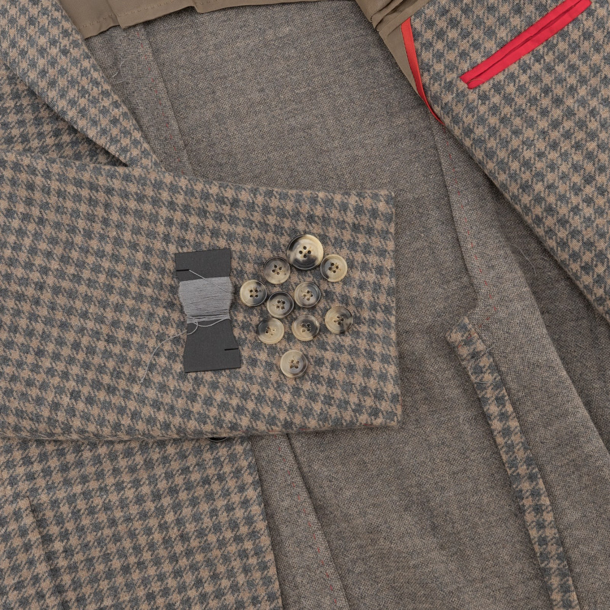 $6850 ISAIA NAPOLI "Capri" Beige Suit Flannel Wool - Drawstring 36 US / 46 EU 8R
