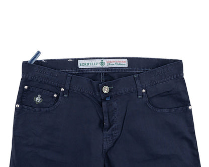 415$ LUIGI BORRELLI NAPOLI Blue Navy Denim Jeans Pant Cotton 35 US / 51  EU