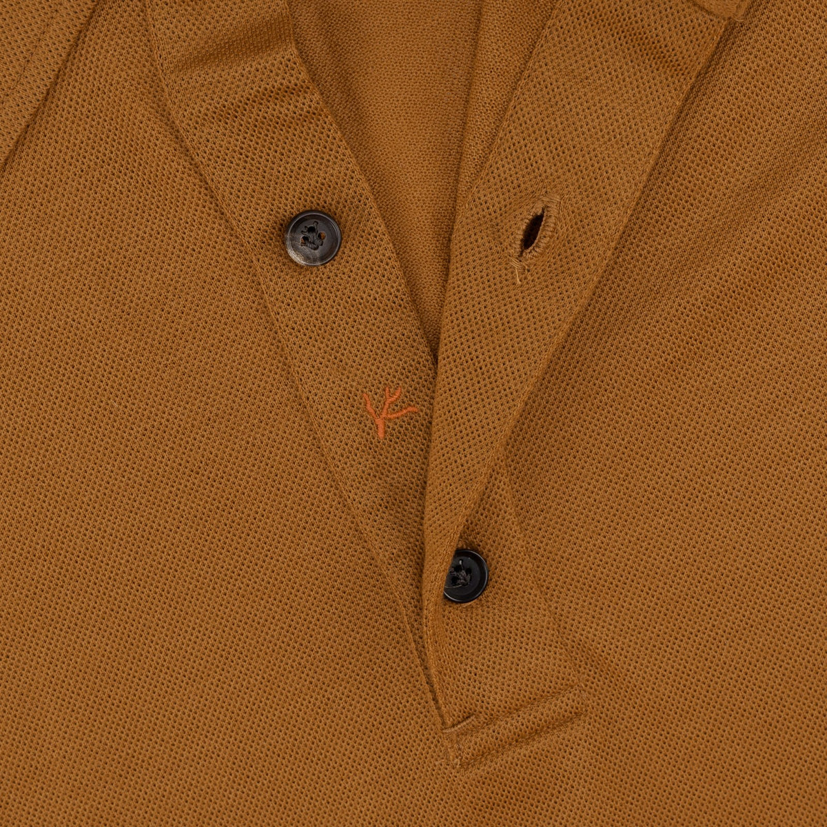 1200$ ISAIA NAPOLI Rust Polo Handmade Long Sleeve Knit Wool Size L
