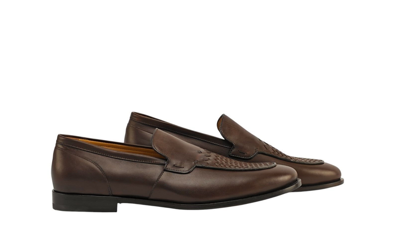 1350$ TESTONI "Camogli" Brown Loafer Woven Calf /  Suede 8 UK / 9 US / 42 IT