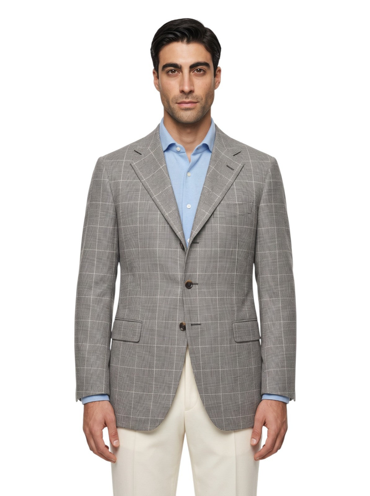 2200$ RAFFAELE CARUSO Gray 3/2 Roll Sport Coat 100% Cashmere 42 US / 52 IT