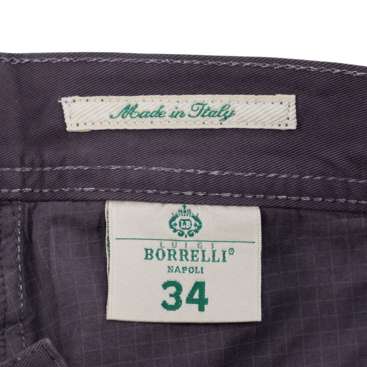 415$ LUIGI BORRELLI NAPOLI Purple Denim Jeans Pant Twill Cotton 34 US / 50 EU