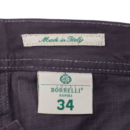 415$ LUIGI BORRELLI NAPOLI Purple Denim Jeans Pant Twill Cotton 34 US / 50 EU