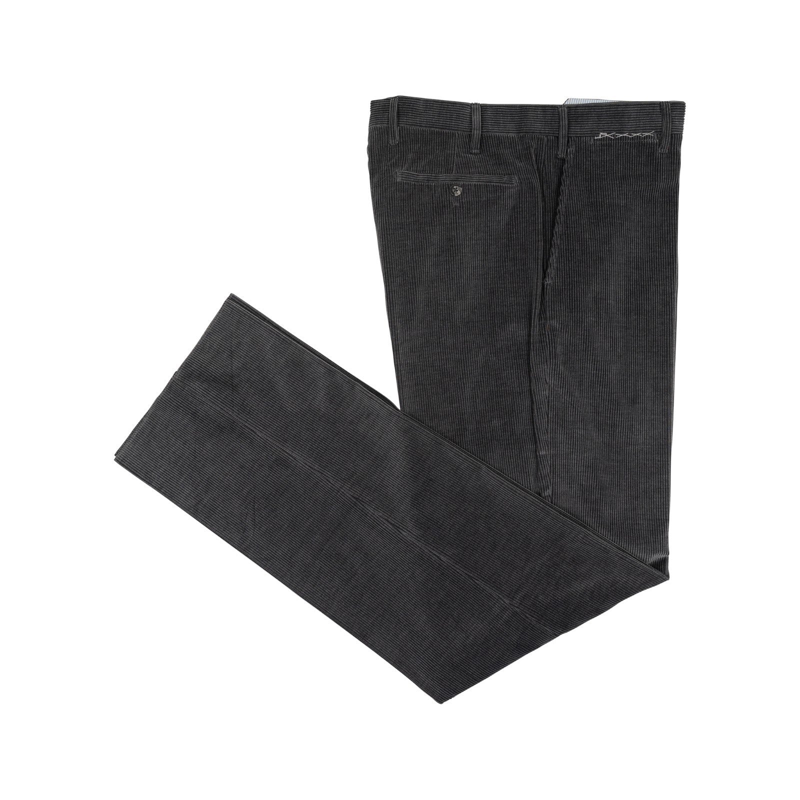 625$ RUBINACCI NAPOLI "Luca" Gray Cotton Corduroy Trouser Pant Made in Napoli
