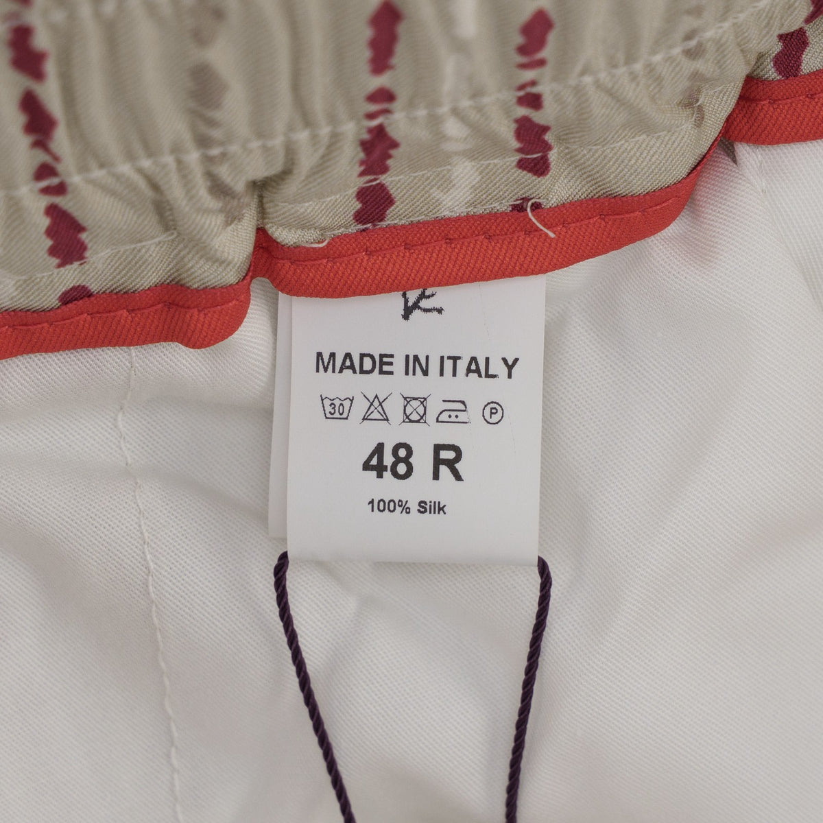 1690$ ISAIA Beige Drawstring Sport Pant 100% Silk Relaxed Fit 32 US / 48 EU