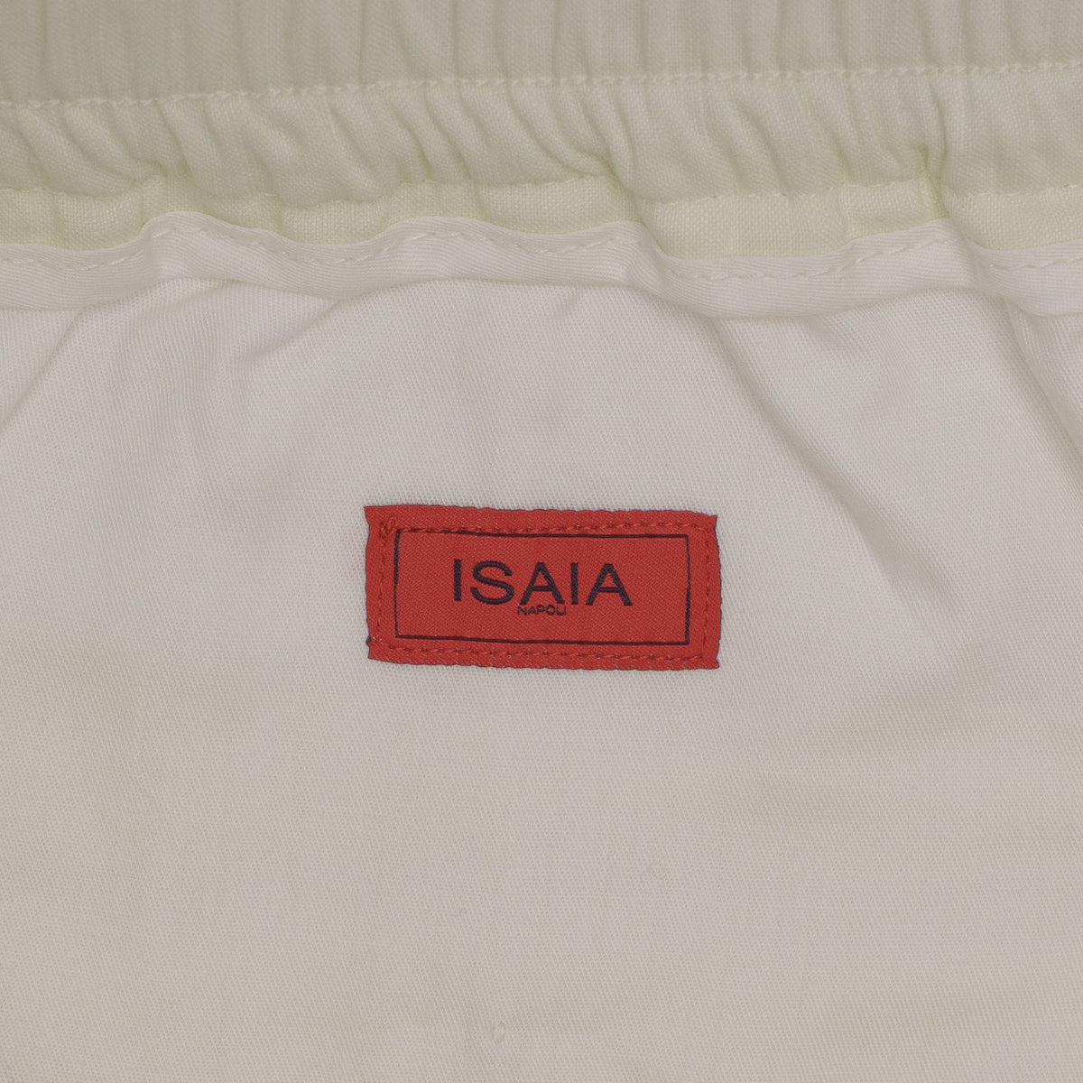 1150$ ISAIA NAPOLI "Comfort" Ivory Drawstring Pant Wool Linen 34 US / 50 IT