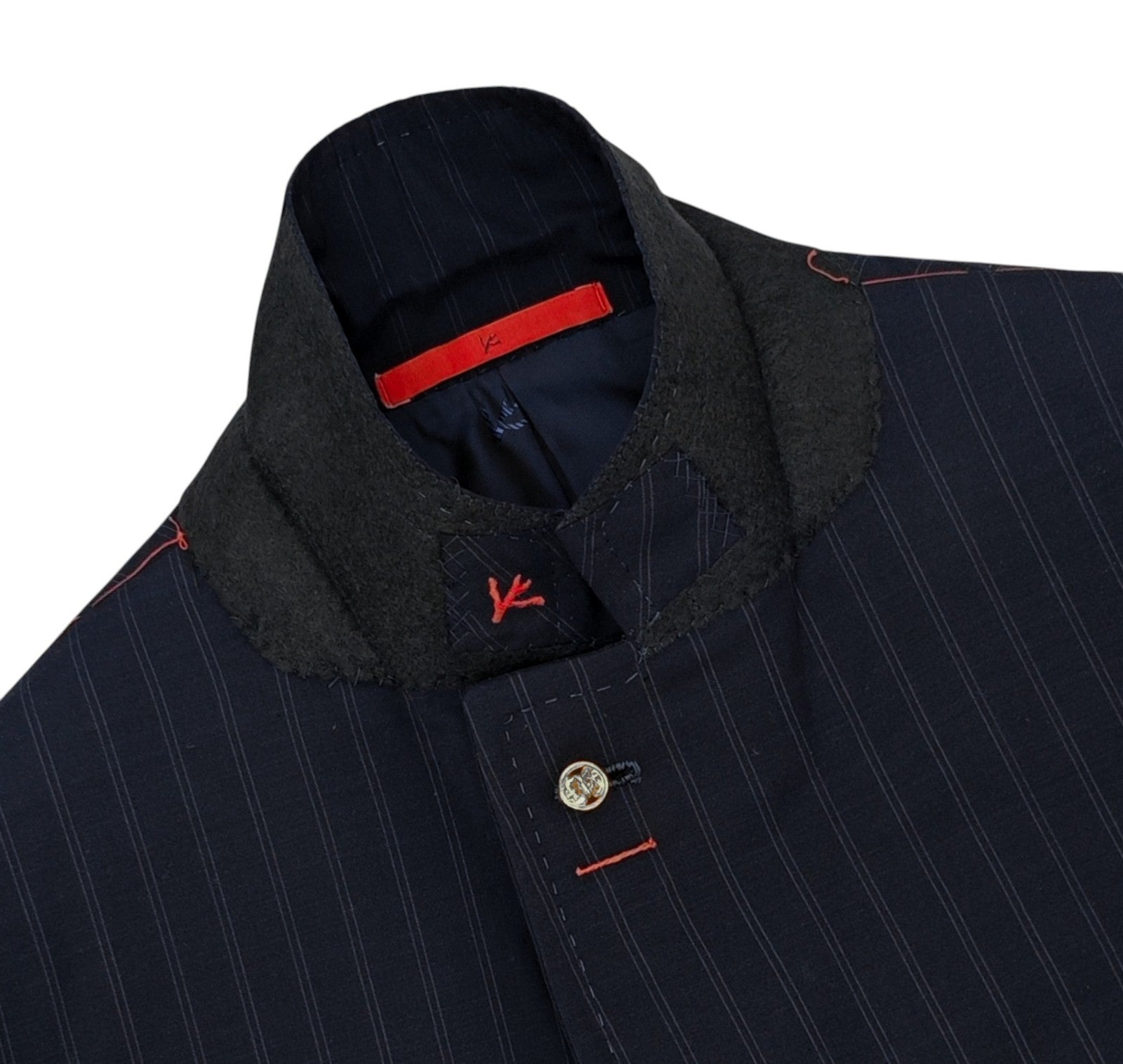 $6600 ISAIA "Capri" Slim-Fit Blue Navy Striped Suit Fine Wool 38 US / 48 EU 8R