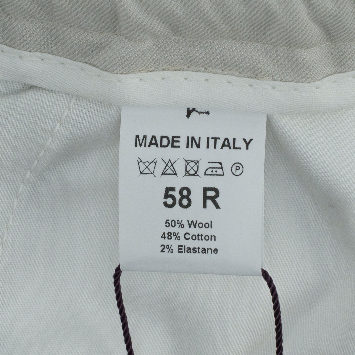 1350$ ISAIA NAPOLI Ice Grey Drawstring Pant Wool Cotton 42 US / 58 EU