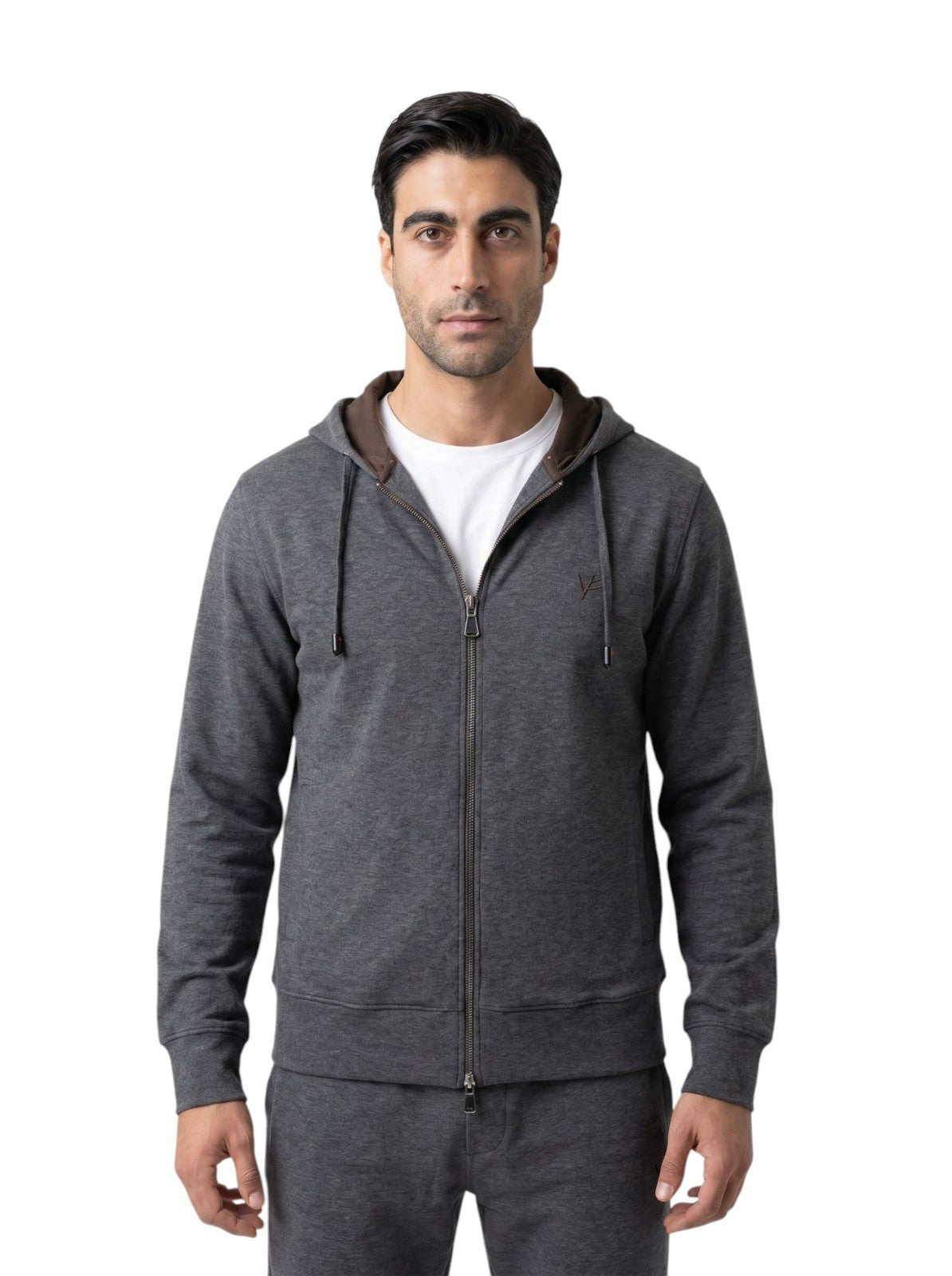 $2200 ISAIA NAPOLI Gray Zip Tracksuit Jogging Jersey Cotton Size L