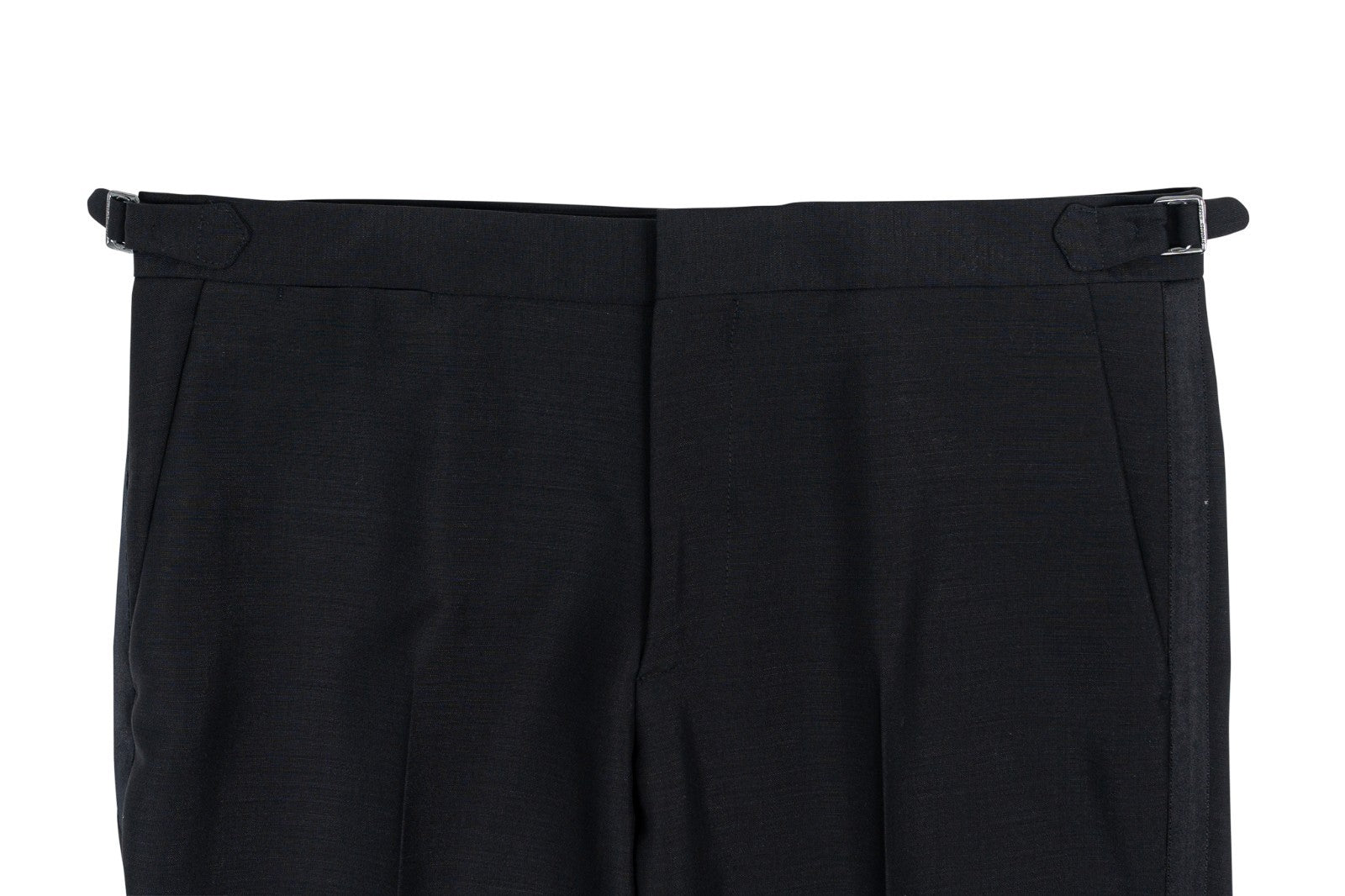 670$ RUBINACCI NAPOLI "Luca" Black Tuxedo Pant Wool Mohair 36 US / 52 EU