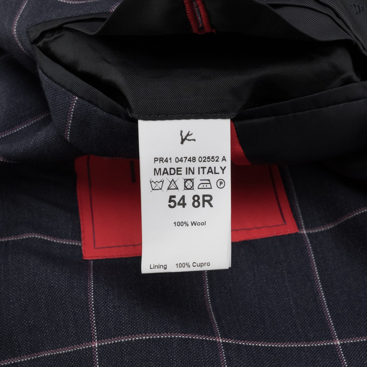 $6600 ISAIA "Capri" Suit Dark Blue - Pink Wool Windowpane 44 US / 54 EU 8R