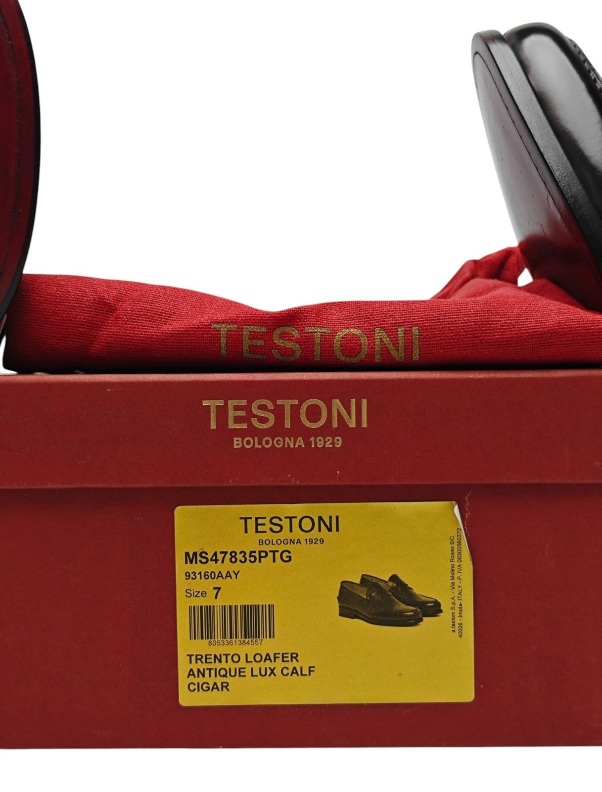 1200$ TESTONI "Trento" Loafer Shoes Antique Lux Calf Cigar Brown 7 UK 8 US 41 IT