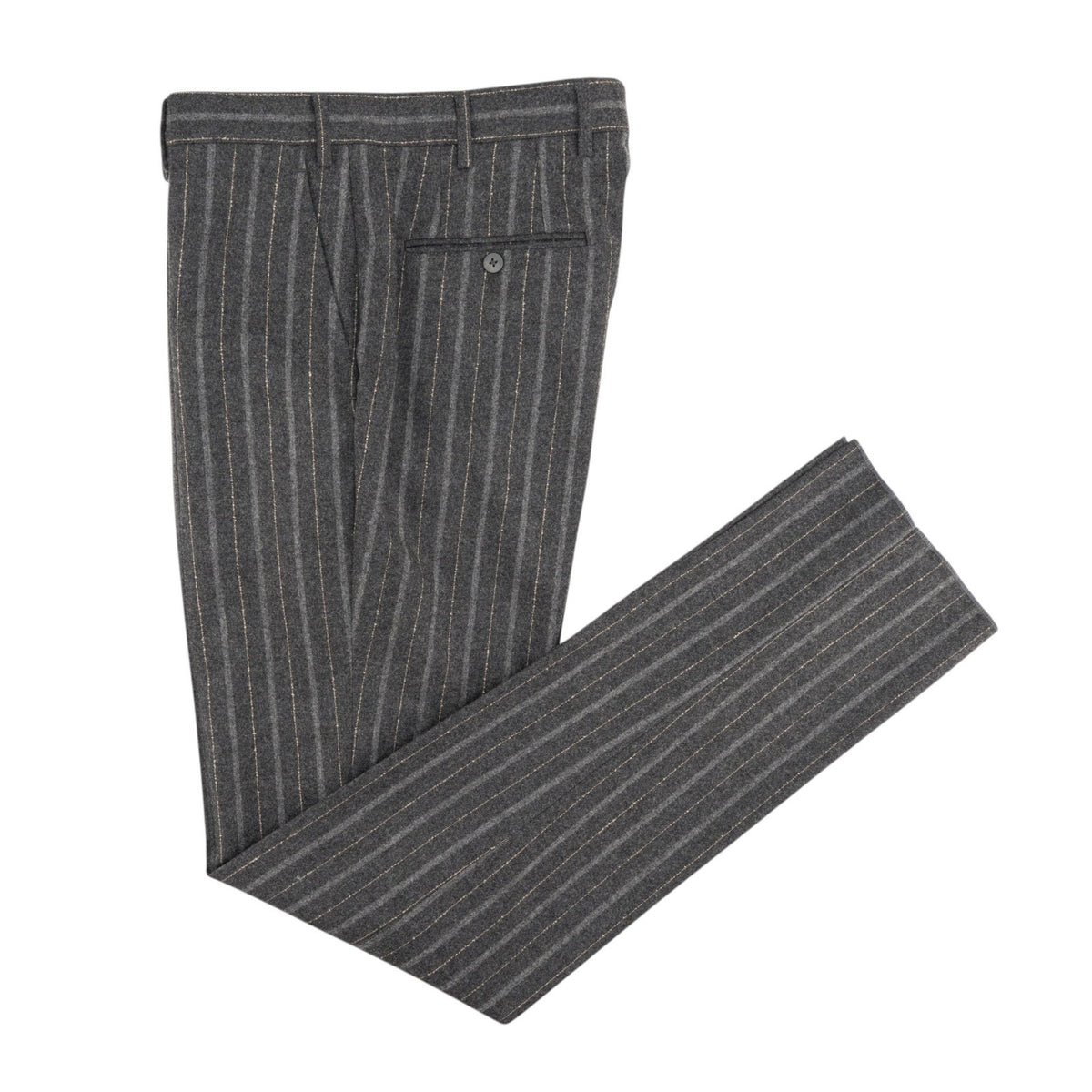 $6600 ISAIA NAPOLI "Marechiaro" Gray Suit Flannel Wool Striped 38 US / 48 EU 8R