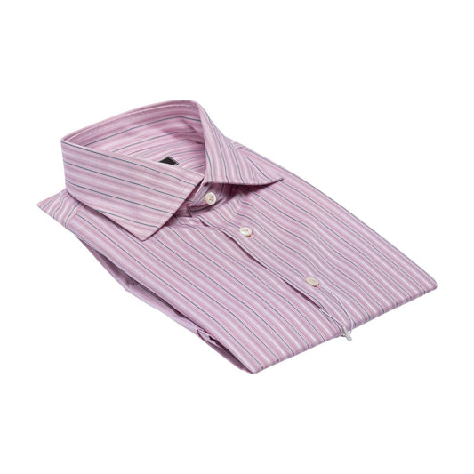 690$ ITALIAN LUXURY GERLIN Shirt Striped Pink Cotton 16 - 41  - 1Z BIJAN
