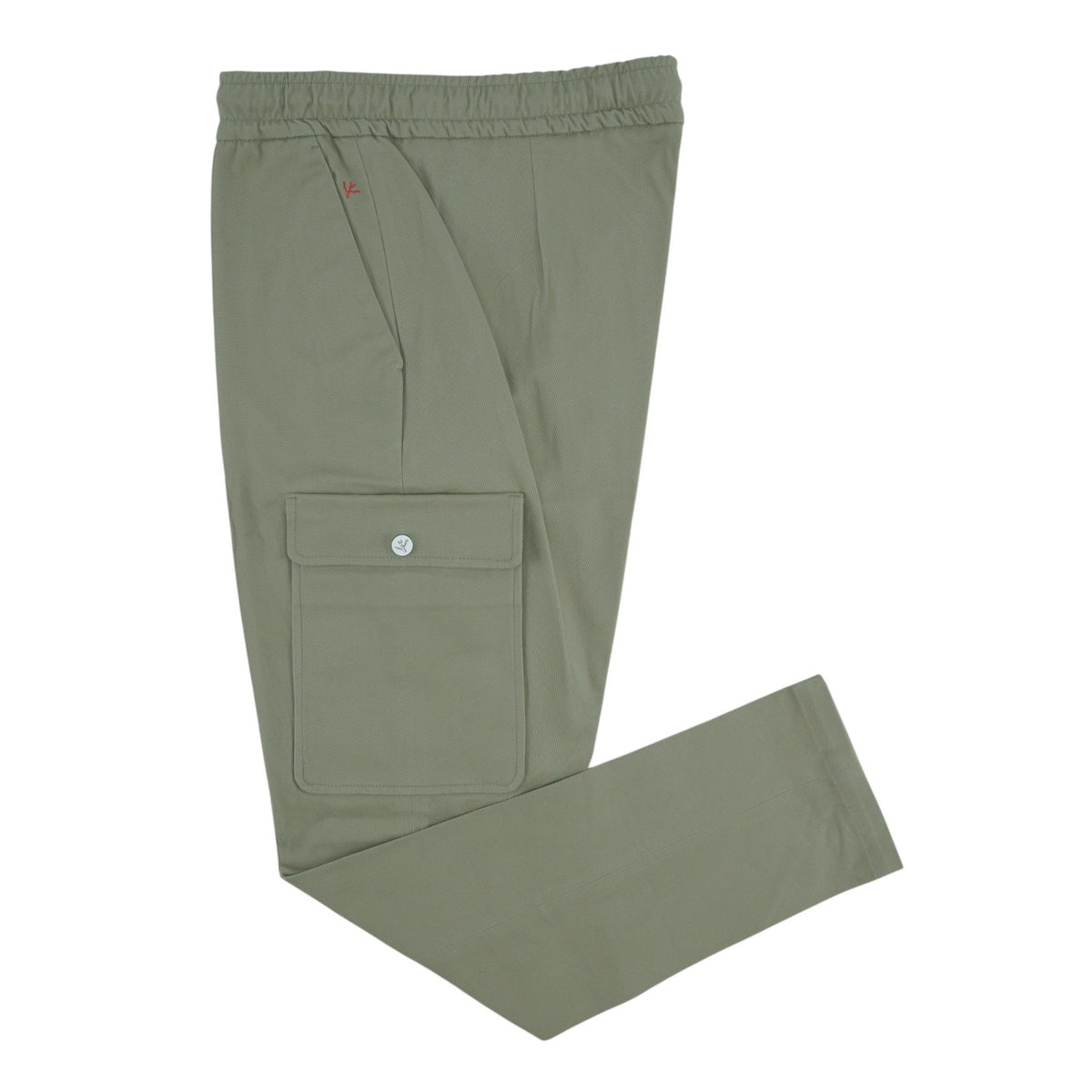 1050$ ISAIA NAPOLI Olive Green Cargo Drawstring Pant Comfort Cotton 32 US 48 EU