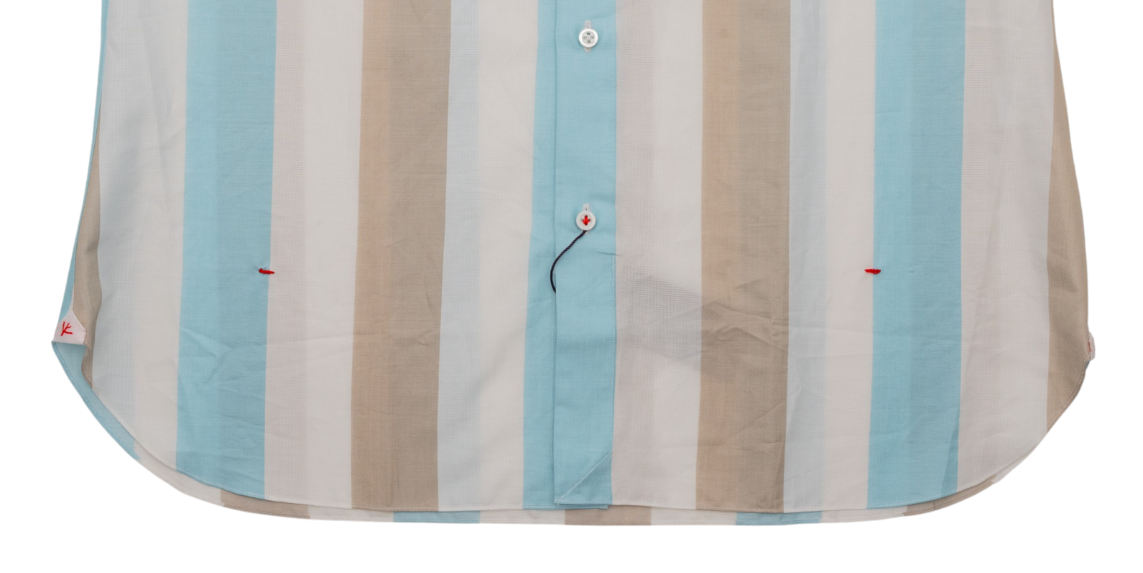 780$ ISAIA NAPOLI "Mix" Dress Shirt Blue Striped Fine Cotton 15.5 - 39