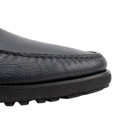 1200$ TESTONI Loafer Shoes Printed YorkCalf Blue Navy+Metal 8 UK / 9 US / 42 IT