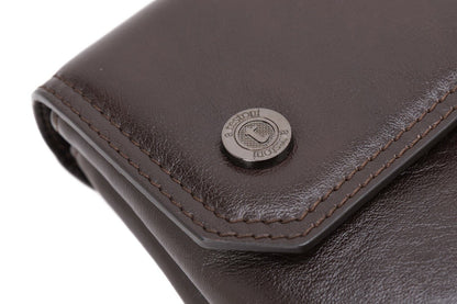 $390 Testoni Bologna Bright Brown Light Calf Hand Clutch Bag Padlock with Keys
