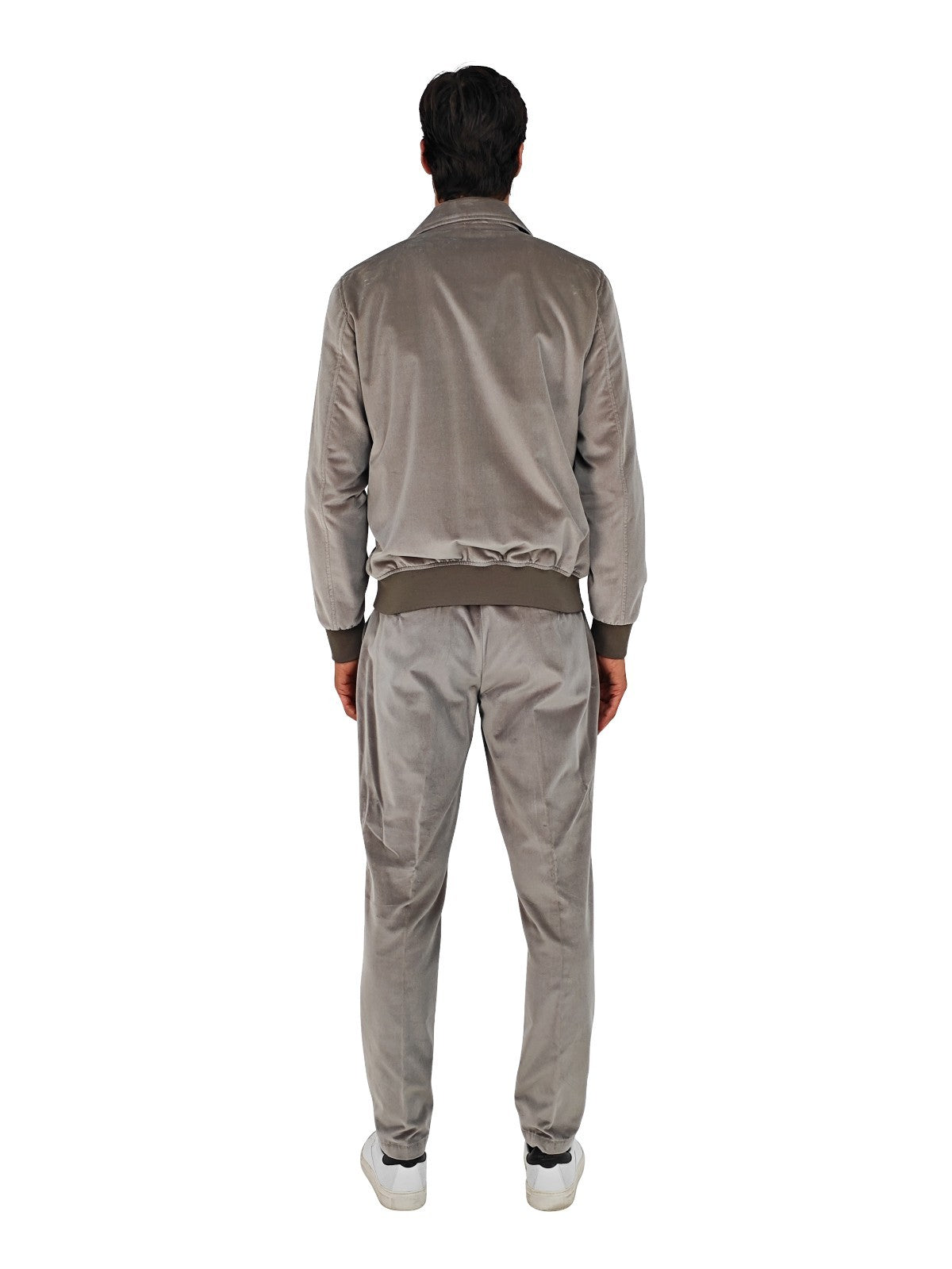 $6500 ISAIA NAPOLI "Amalfi" Gray Hand-Sewn College Tracksuit Velvet Cotton