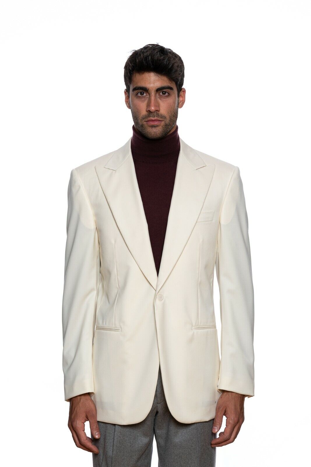 $2590 BELVEST Ivory Fine Wool 110's Formal Jacket 38 US / 48 EU Drop 8C  