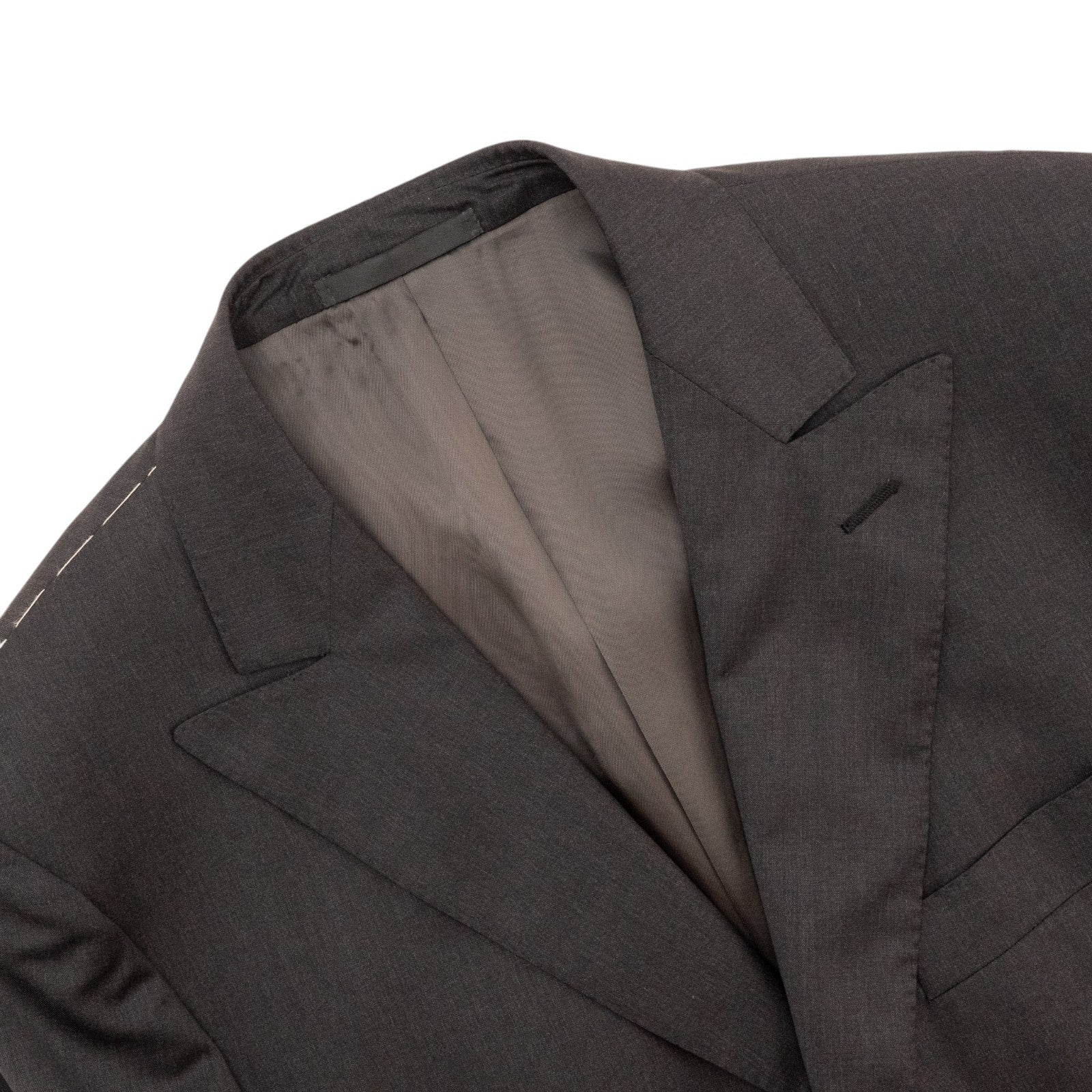 $2400 RAFFAELE CARUSO Dark Gray 3/2 Roll Suit Fine Wool 110's 42 US / 52 EU