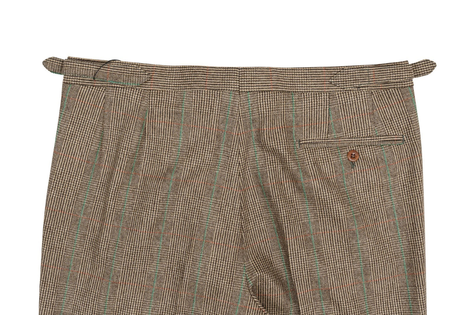 670$ RUBINACCI NAPOLI Brown Checks Dress Pant Flannel Wool 36 US / 52 EU