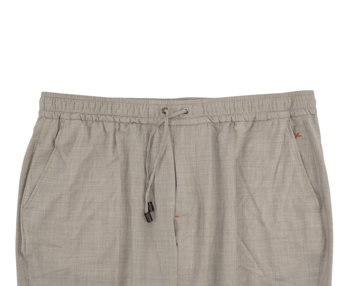 1250$ ISAIA NAPOLI Light Grey Drawstring Pant Exra Fine Wool 46 US / 62 IT