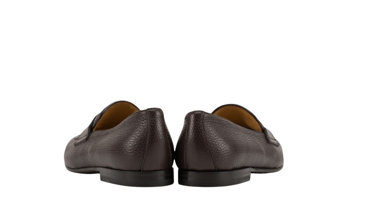1200$ TESTONI Bologna Construction Loafer Shoes Deer Cigar 8 UK / 9 US / 42 IT