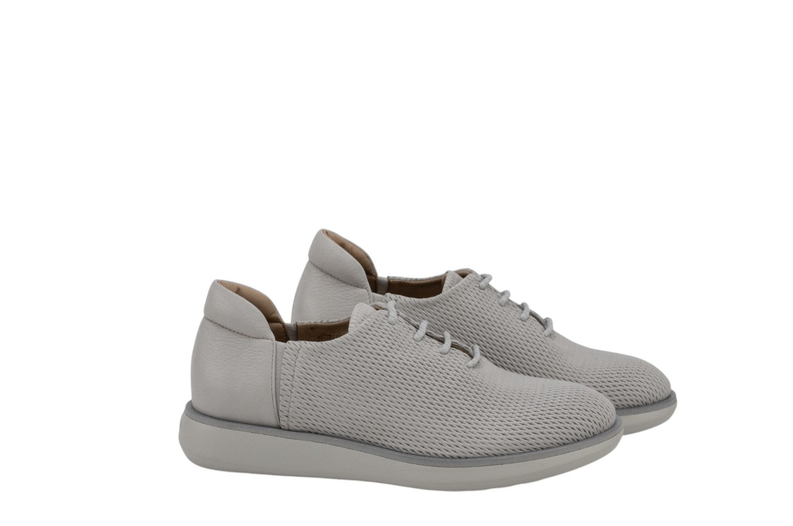 1150$ GIORGIO ARMANI Sneakers Shoes Woven Mesh Ice Gray Leather  6 UK 7 US 40 IT