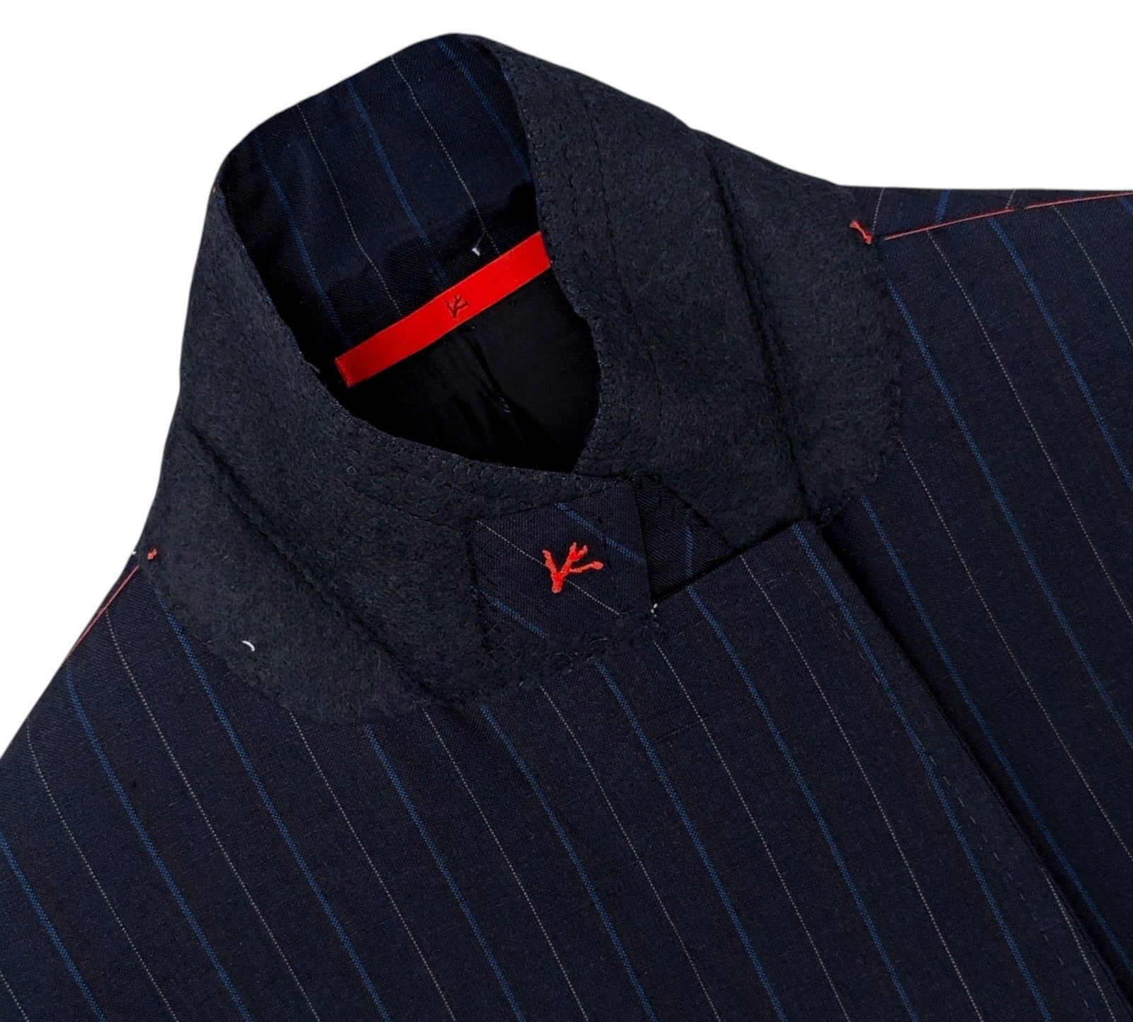 $6650 ISAIA "Domenico" Blue Striped Suit Wool - Linen 42 US / 52 EU  7R
