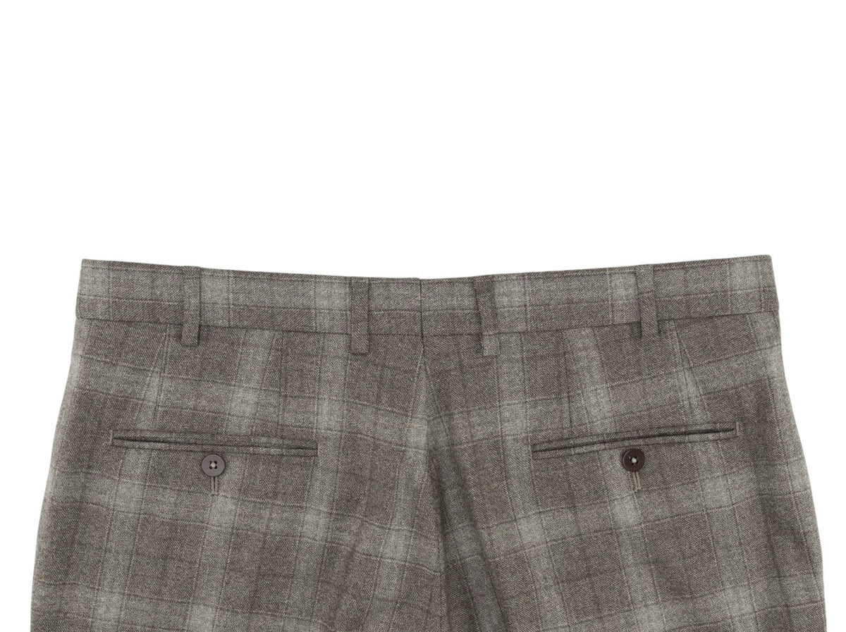 $6600 ISAIA "Gregorio" Black Hand-Sewn Suit Medium Wool Plaids 40 US / 50 EU 7R
