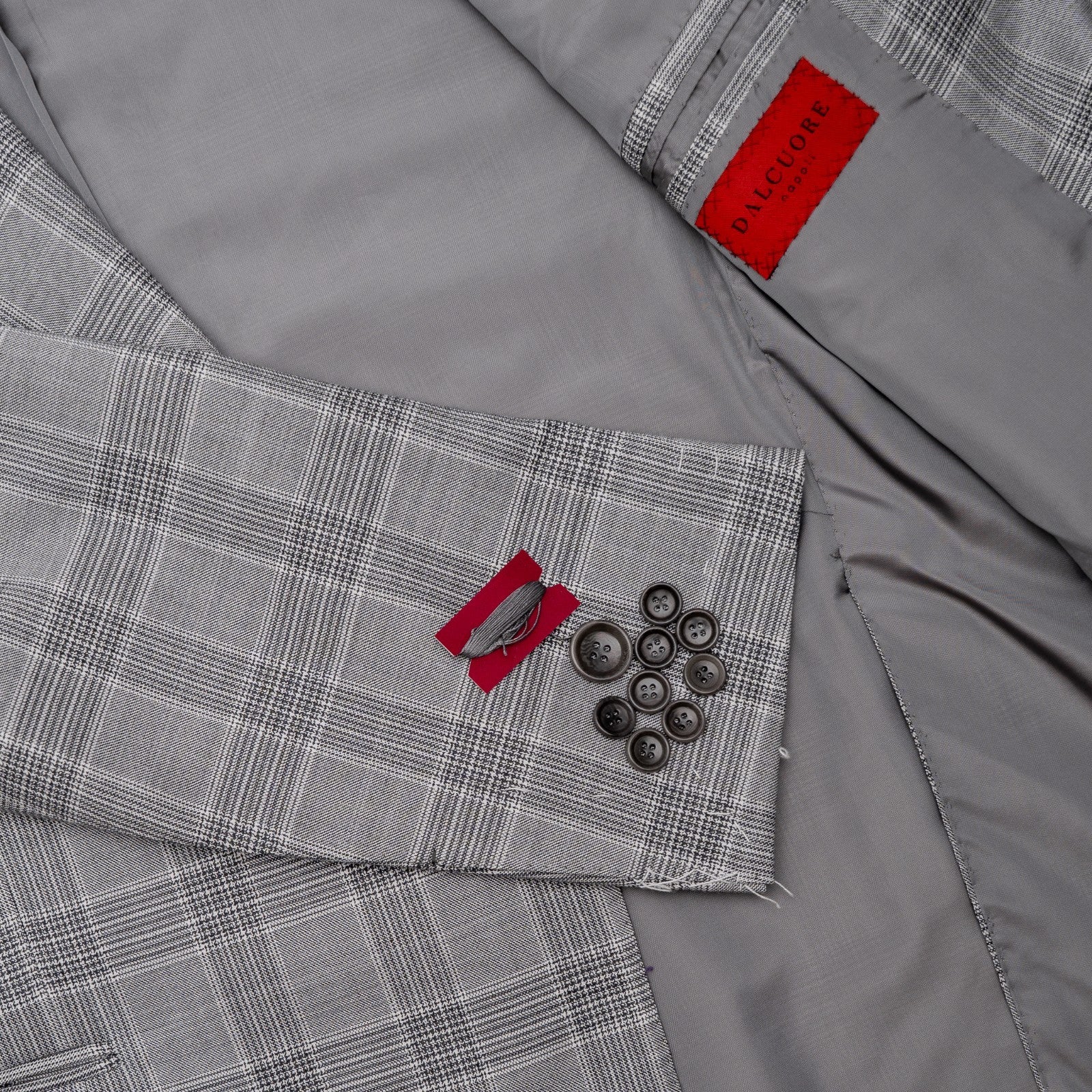 Sartoria DALCUORE NAPOLI Total Hand-Sewn Suit Fine Wool - Silk Gray 40 US 50 EU