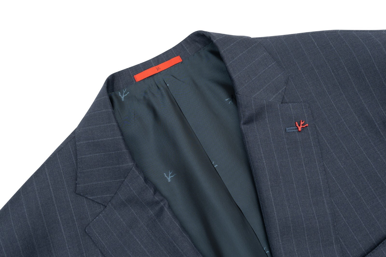 $5900 ISAIA "Made to Measure" Striped Blue Suit Wool 56 US / 66 EU