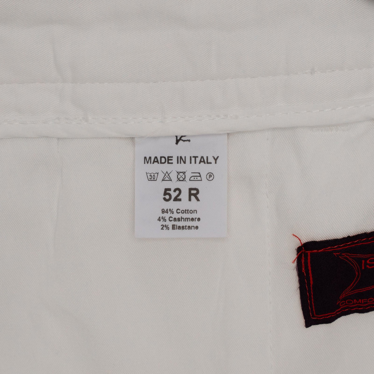 850$ ISAIA NAPOLI White Cargo Trouser Pant Cotton Cashmere Slim 36 US / 52 EU