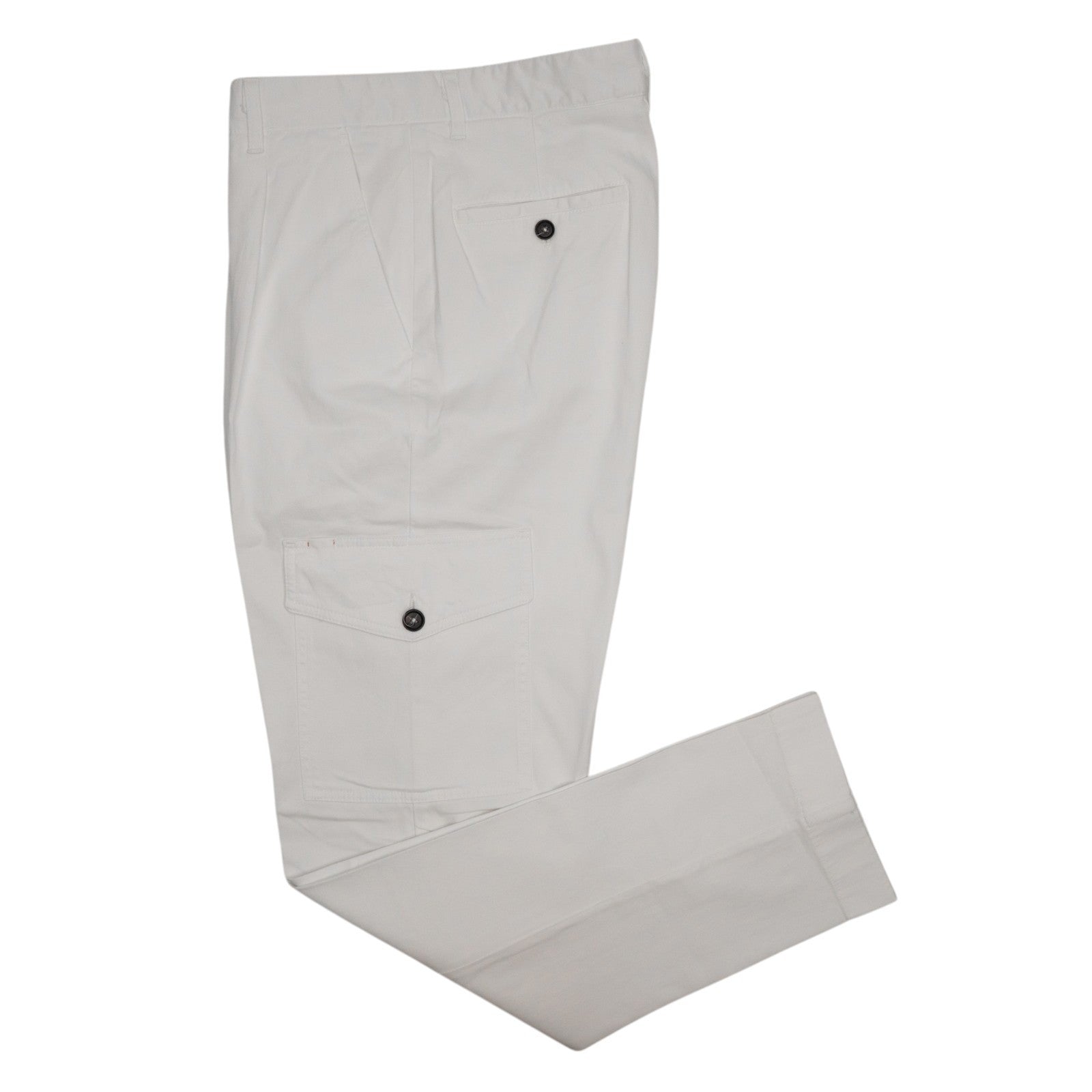 850$ ISAIA NAPOLI White Cargo Trouser Pant Cotton Cashmere Slim 36 US / 52 EU