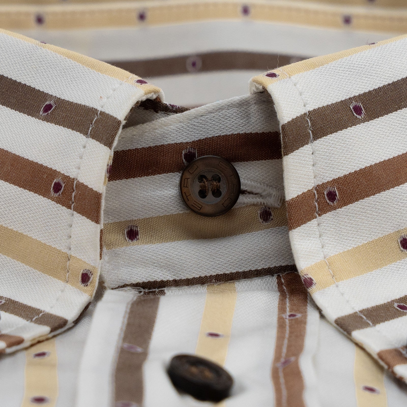 500$ ETRO MILANO Shirt Striped Yellow Brown Button Down 100% Cotton 16.5 - 42