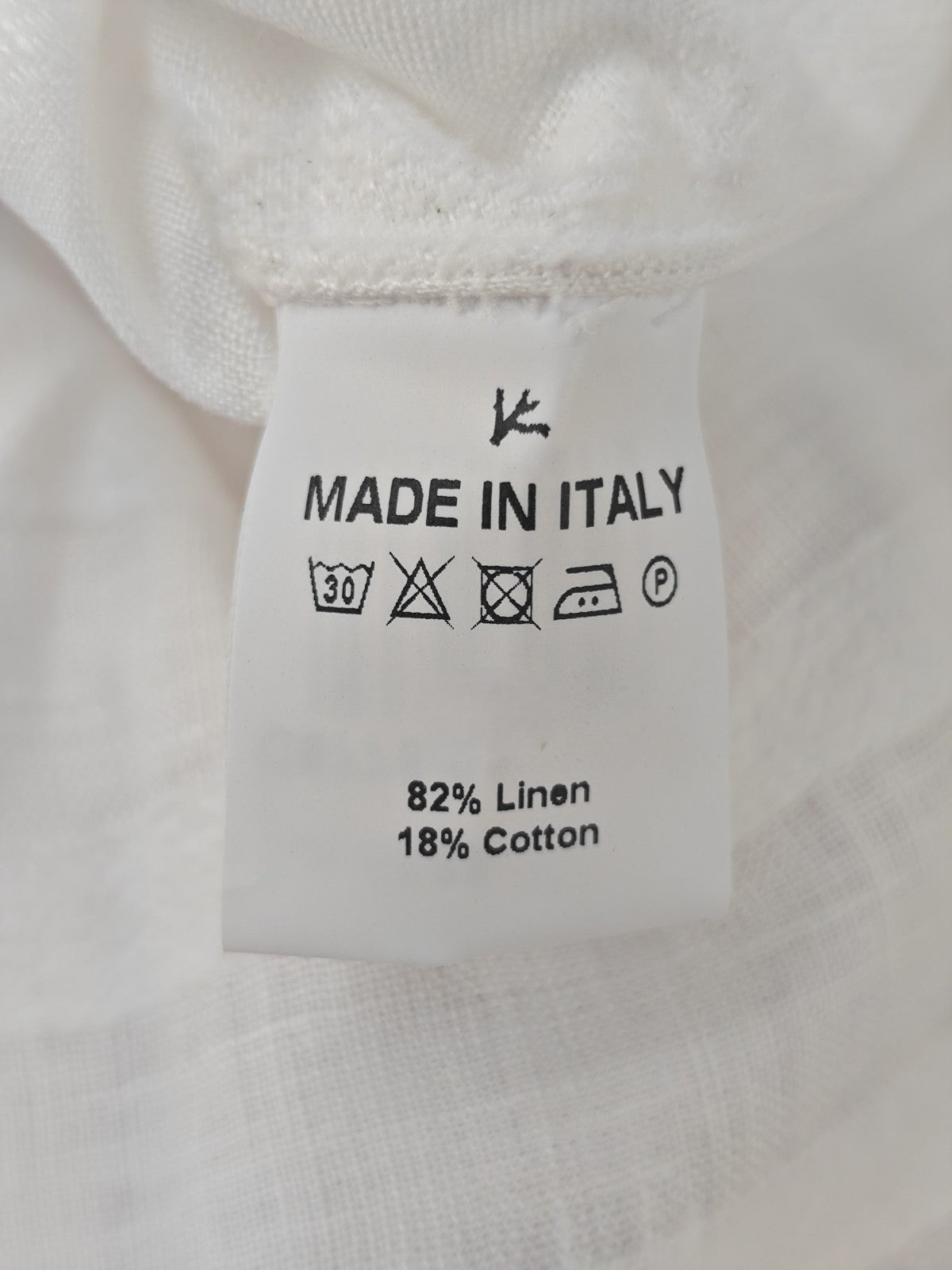 790$ ISAIA NAPOLI White Shirt Hand-Sewn Jacquard Cotton Linen