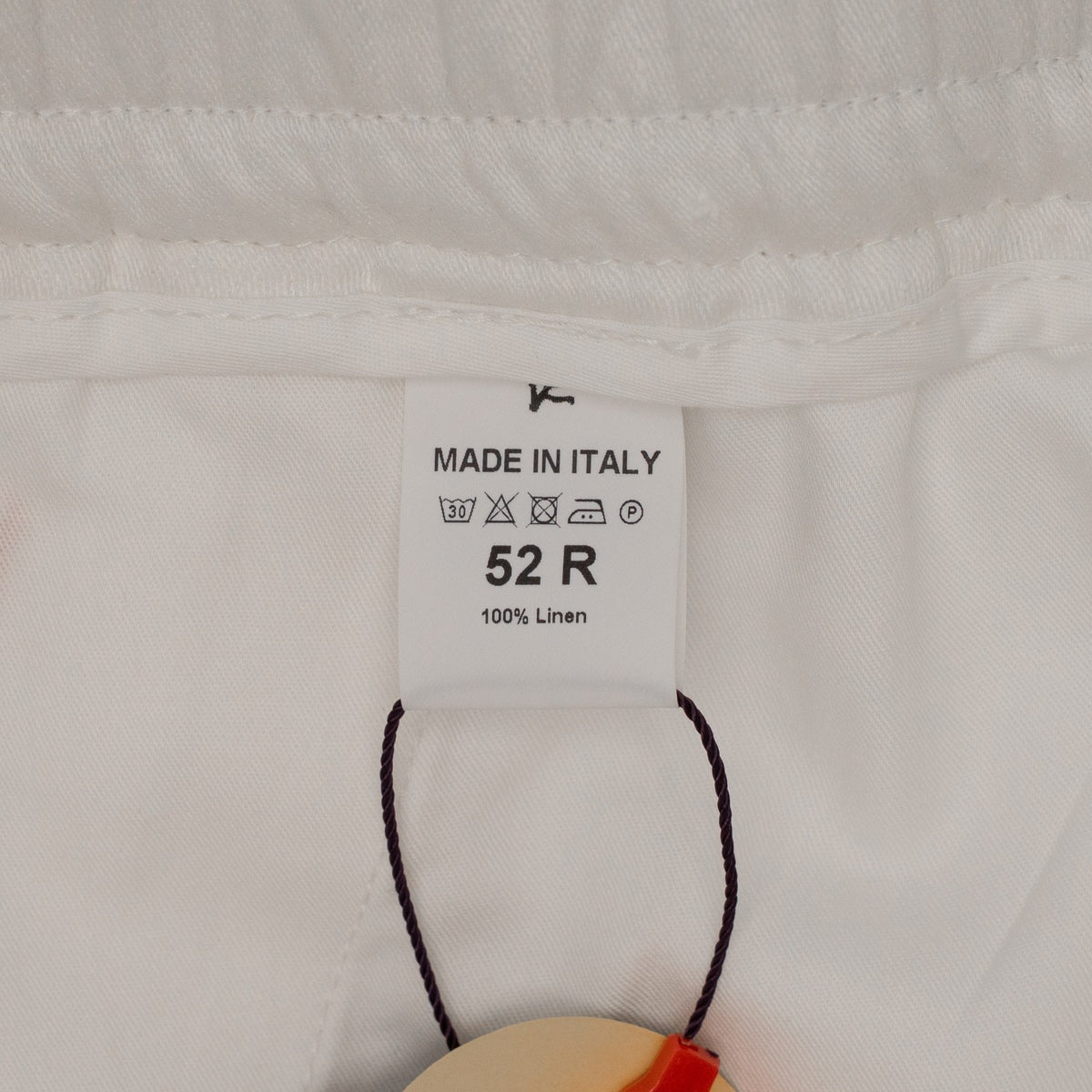 985$ ISAIA White Drawstring Short Pant 100% Linen Regular Fit 36 US / 52 EU