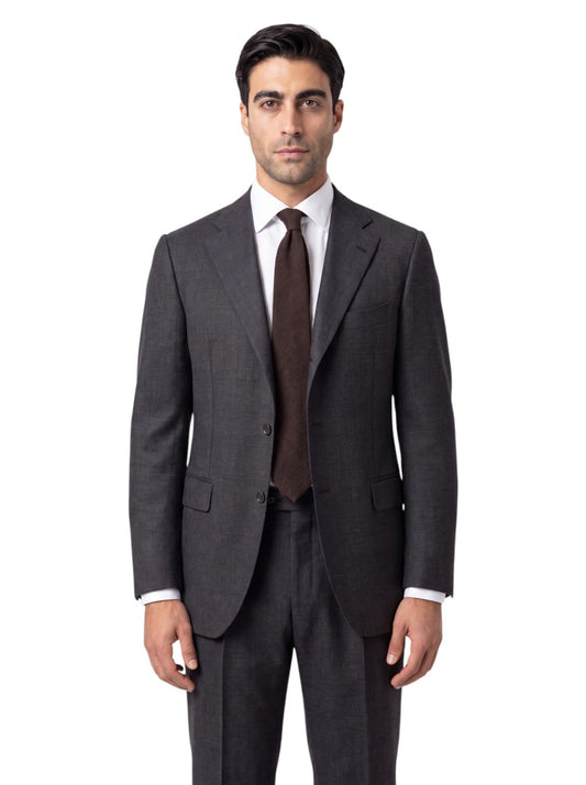 $2400 RAFFAELE CARUSO Blue / Gray Suit Fine Wool 110's Glen Plaid 42 US /  52 EU