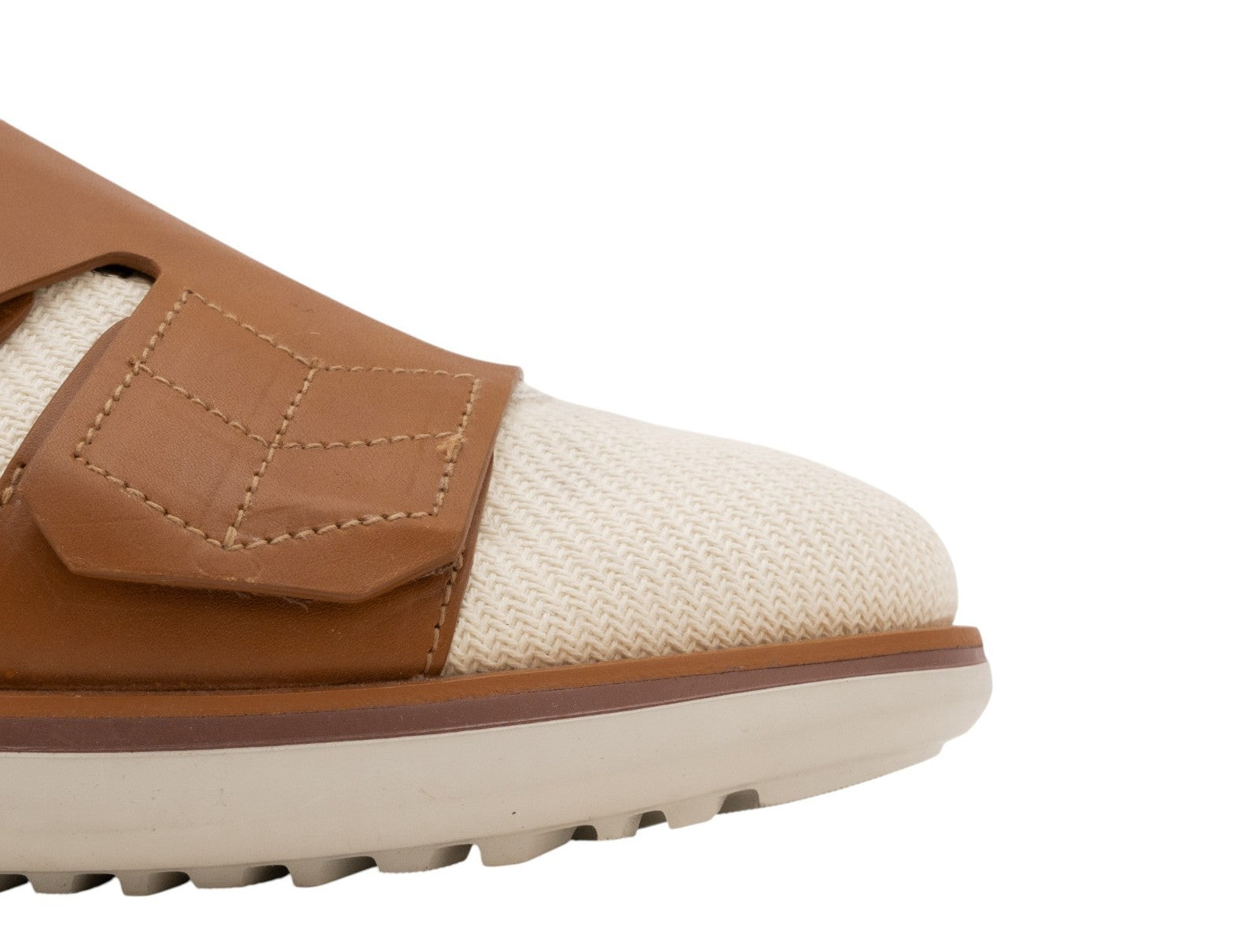 1120$ GIORGIO ARMANI Shoes Sneakers Ivory Canvas Leather 10 UK  11 US  44 IT