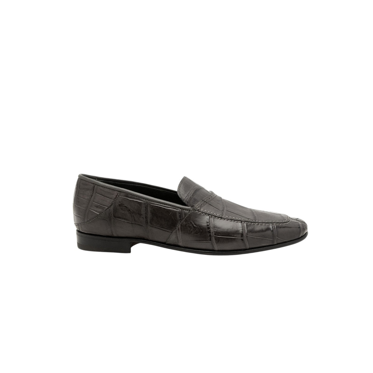 4500$ MARTEGANI 1891 Loafer Shoes 100% ALLIGATOR Gray 7.5 UK / 8.5 US / 41.5 IT