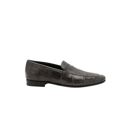 4500$ MARTEGANI 1891 Loafer Shoes 100% ALLIGATOR Gray 7.5 UK / 8.5 US / 41.5 IT