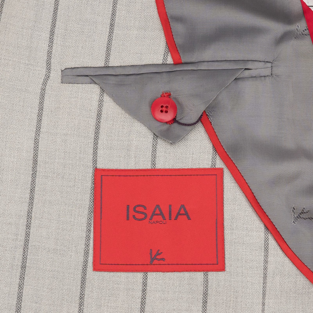 $6850 ISAIA NAPOLI "Capri" Light Beige Suit Wool - Silk - Linen 40 US / 50 EU 8R