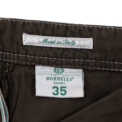 415$ LUIGI BORRELLI NAPOLI Corduroy Brown Denim Jeans Pant Cotton 35 US / 51 EU